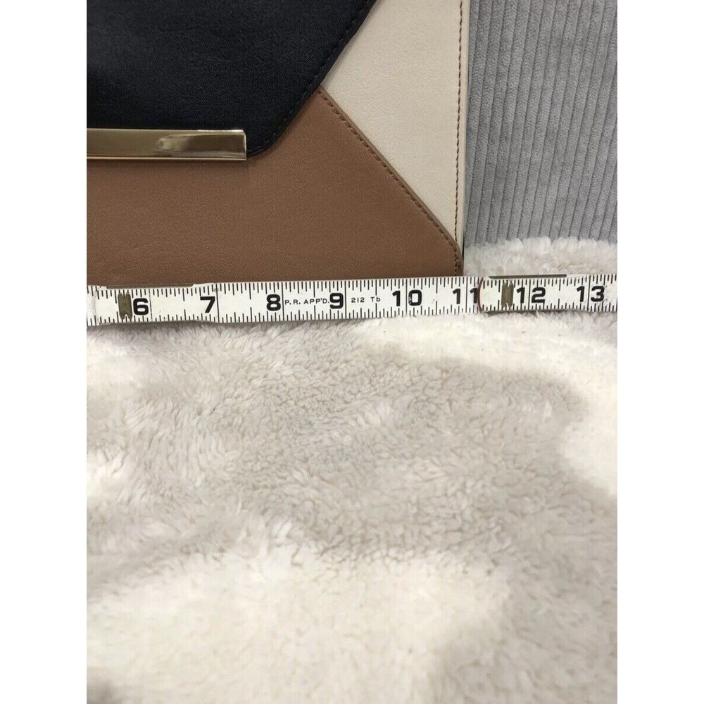 Express Envelope Clutch Purse Colorblock Black Brown Beige Church Party - Picture 4 of 13